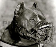 Wire Basket Muzzle with Leather Parts for Pitbull Wire Basket Muzzle with Leather Parts for Pitbull