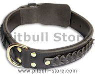 Leather Black collar 26'' for PITBULL /26 inch dog collar-C55s33 Leather Black collar 26'' for PITBULL /26 inch dog collar-C55s33