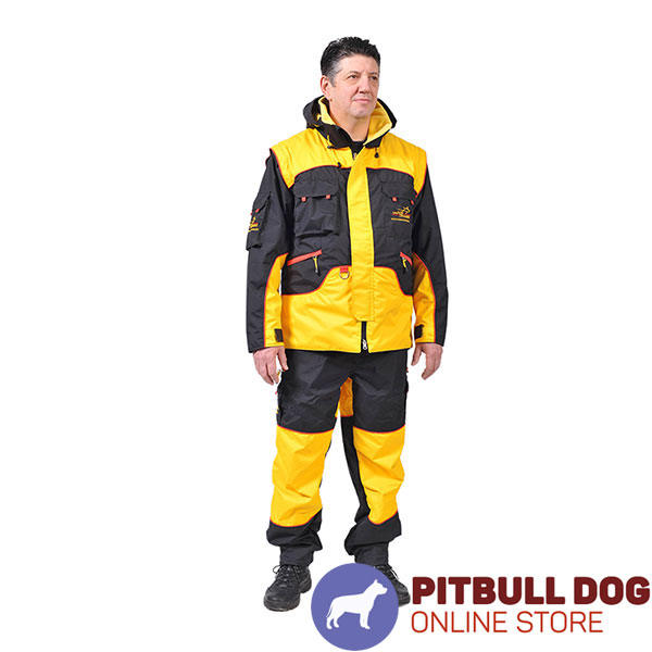 Bite Suit of Weatherproof Membrane Fabric for Training