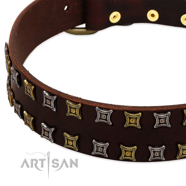 Best quality full grain leather dog collar for your attractive dog