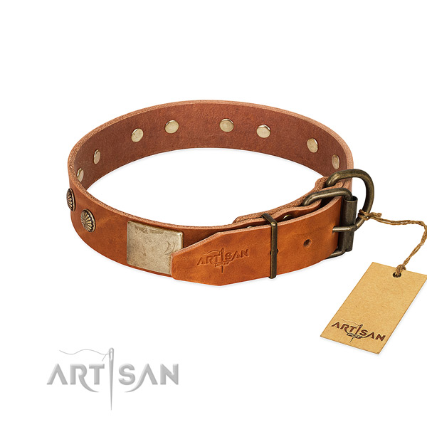 Rust-proof hardware on easy wearing dog collar