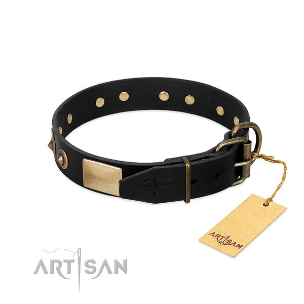 Reliable decorations on comfortable wearing dog collar