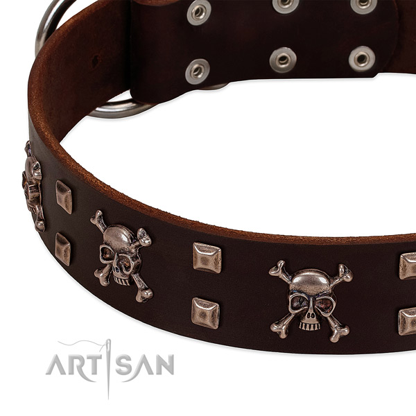 Easy to adjust collar of full grain leather for your attractive pet