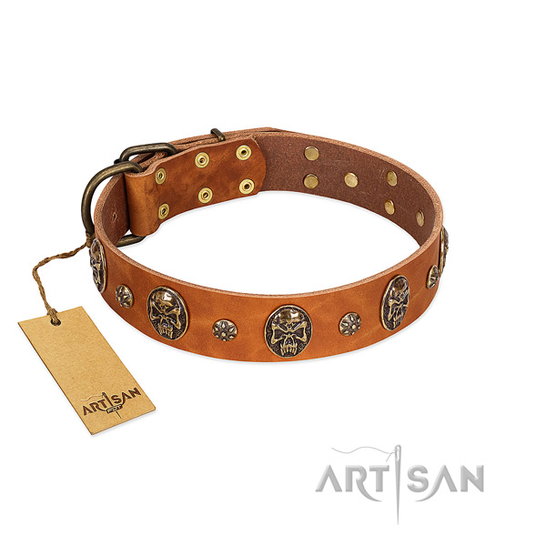 Top notch full grain leather collar for your pet