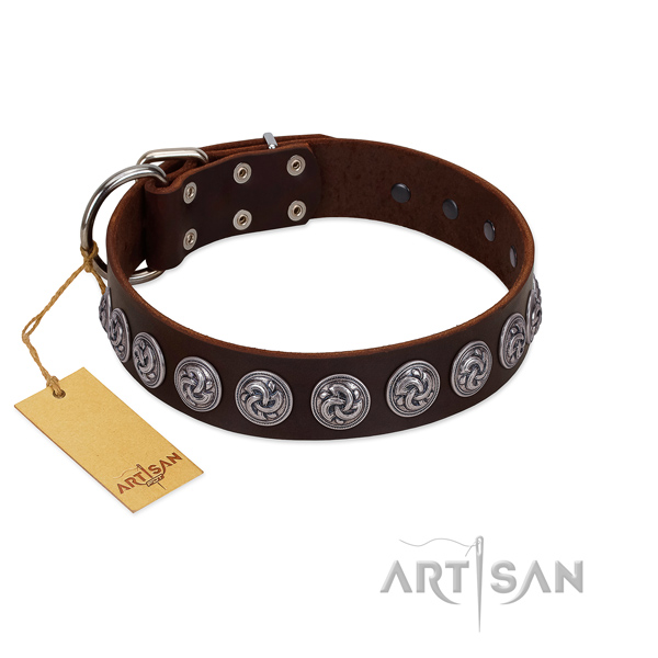 Gentle to touch leather dog collar for your lovely pet